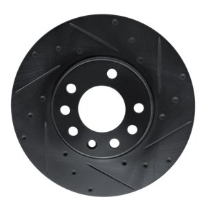 Chevrolet Meriva Brake Rotor (1) - Front Right - R1 Concepts - Drilled & Slotted - Black - `02-`08